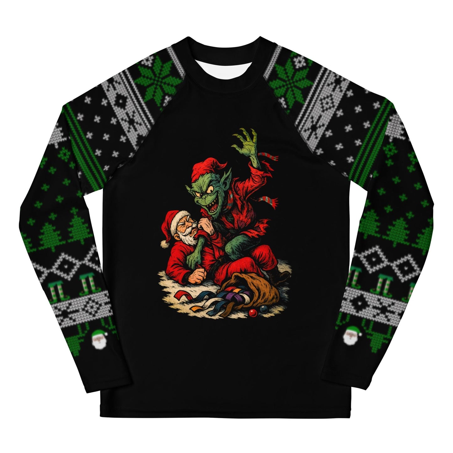 Funny Jiu Jitsu Christmas Kids Rash Guard, Sinch Stole Jitsmas Youth BJJ Shirt, Jiu Jitsu Christmas Gift