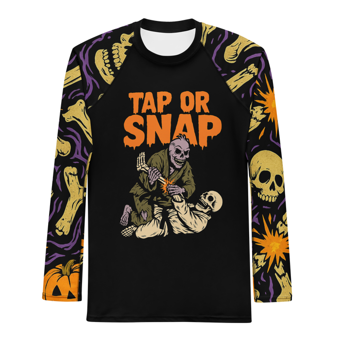 Tap or Snap Halloween rash guard for jiu jitsu by Holiday BJJ