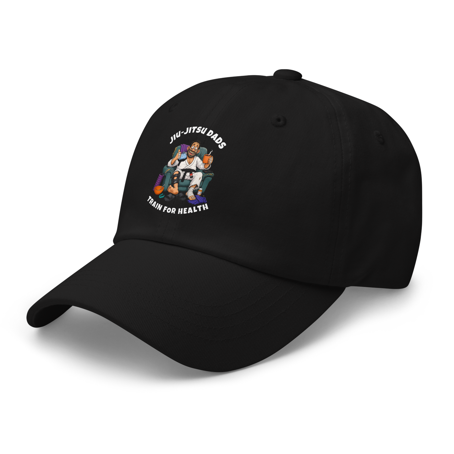 Jiu-Jitsu Dads Train for Health — Funny BJJ Father's Day Dad Hat Gift
