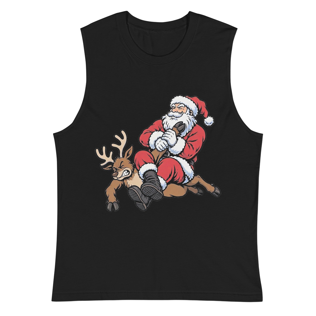 Santa Armbar BJJ Christmas muscle shirt