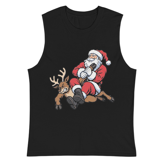 Santa Armbar BJJ Christmas muscle shirt