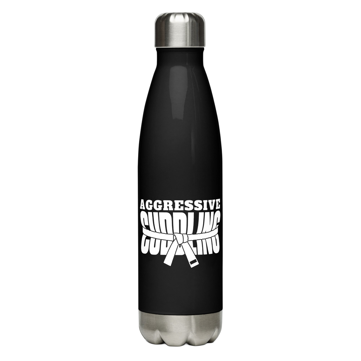 Aggressive Cuddling funny BJJ water bottle