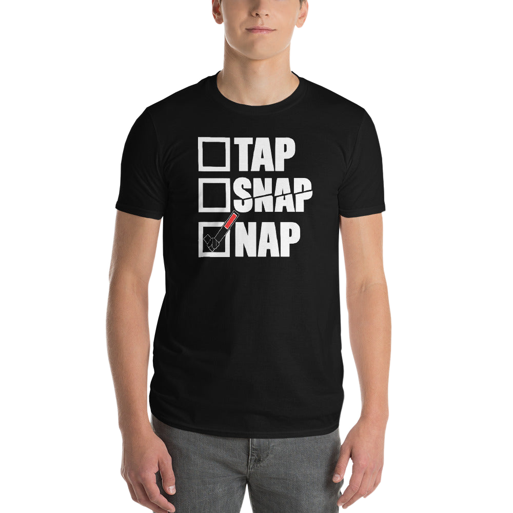Tap Snap Nap funny BJJ t-shirt