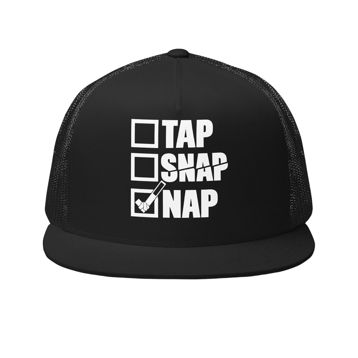 Tap Snap Nap funny BJJ trucker hat