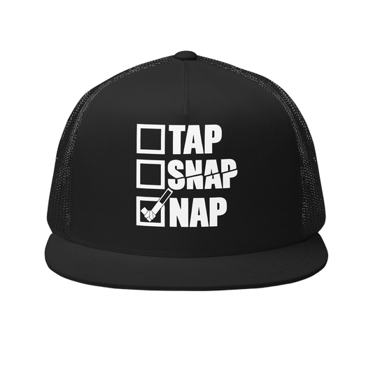 Tap Snap Nap funny BJJ trucker hat
