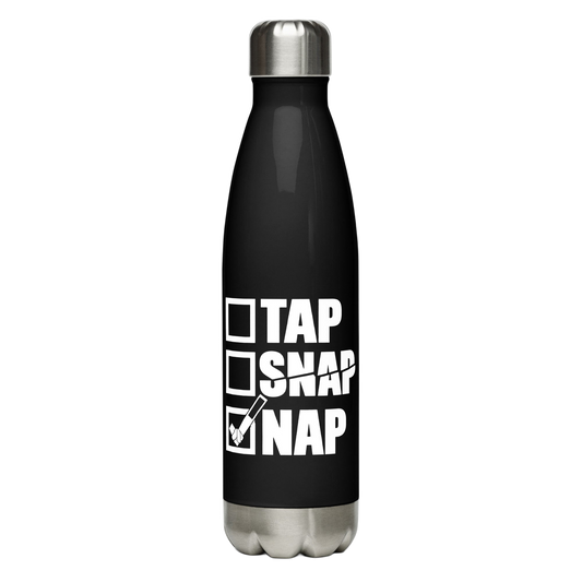 Tap Snap Nap funny BJJ water bottle