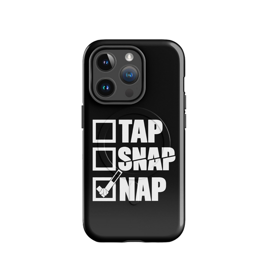 Tap Snap Nap funny BJJ MagSafe iPhone case