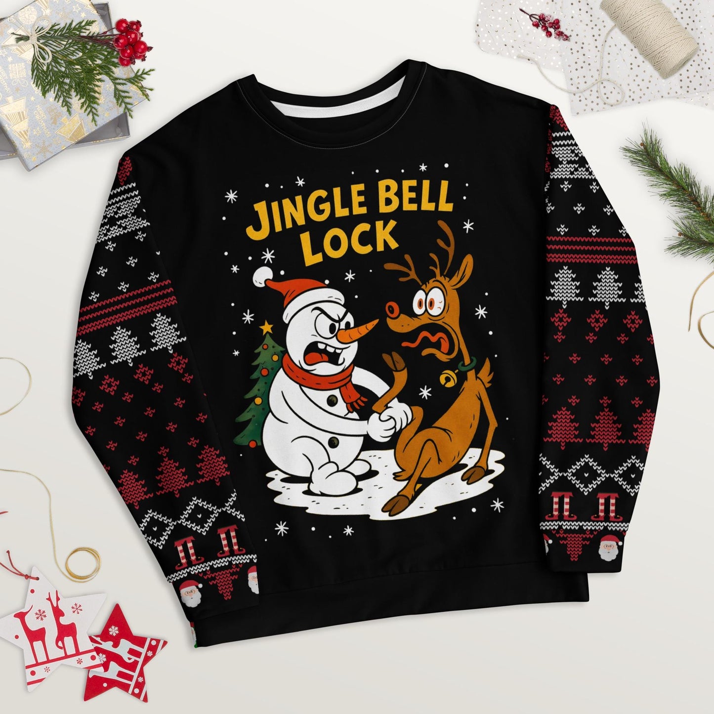 Funny Jiu Jitsu Ugly Christmas Sweater, Jingle Bell Lock BJJ Christmas Sweatshirt, Jiu Jitsu Christmas Gift