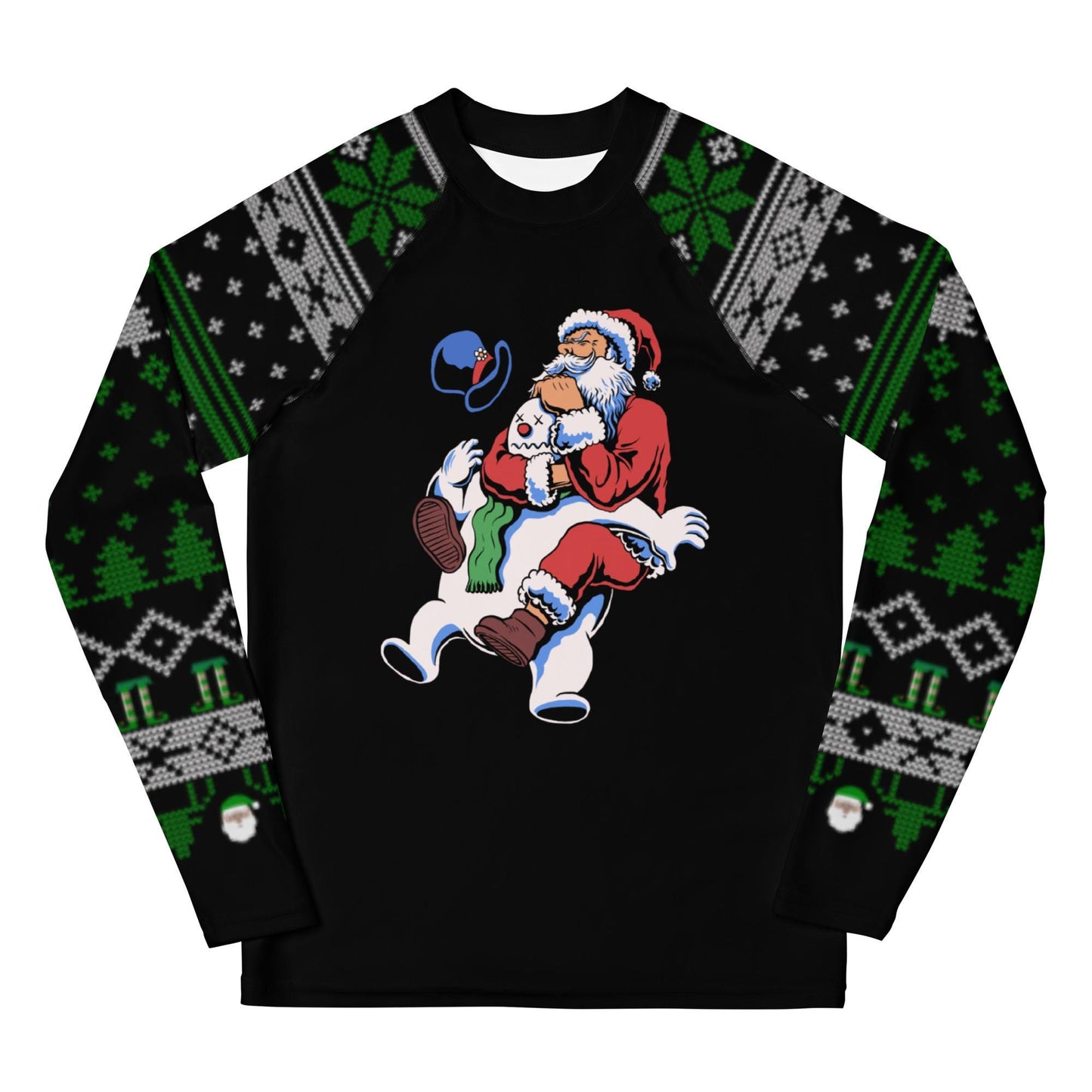 Funny Jiu Jitsu Christmas Kids Rash Guard, Santa Rear Naked Choke Youth BJJ Shirt, Jiu Jitsu Christmas Gift