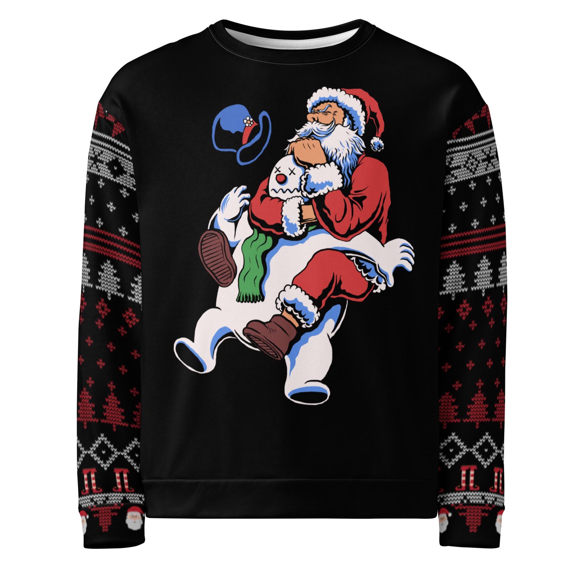 Funny Jiu Jitsu Christmas Sweater, Santa Rear Naked Choke BJJ Ugly Christmas Sweatshirt, Jiu Jitsu Christmas Gift