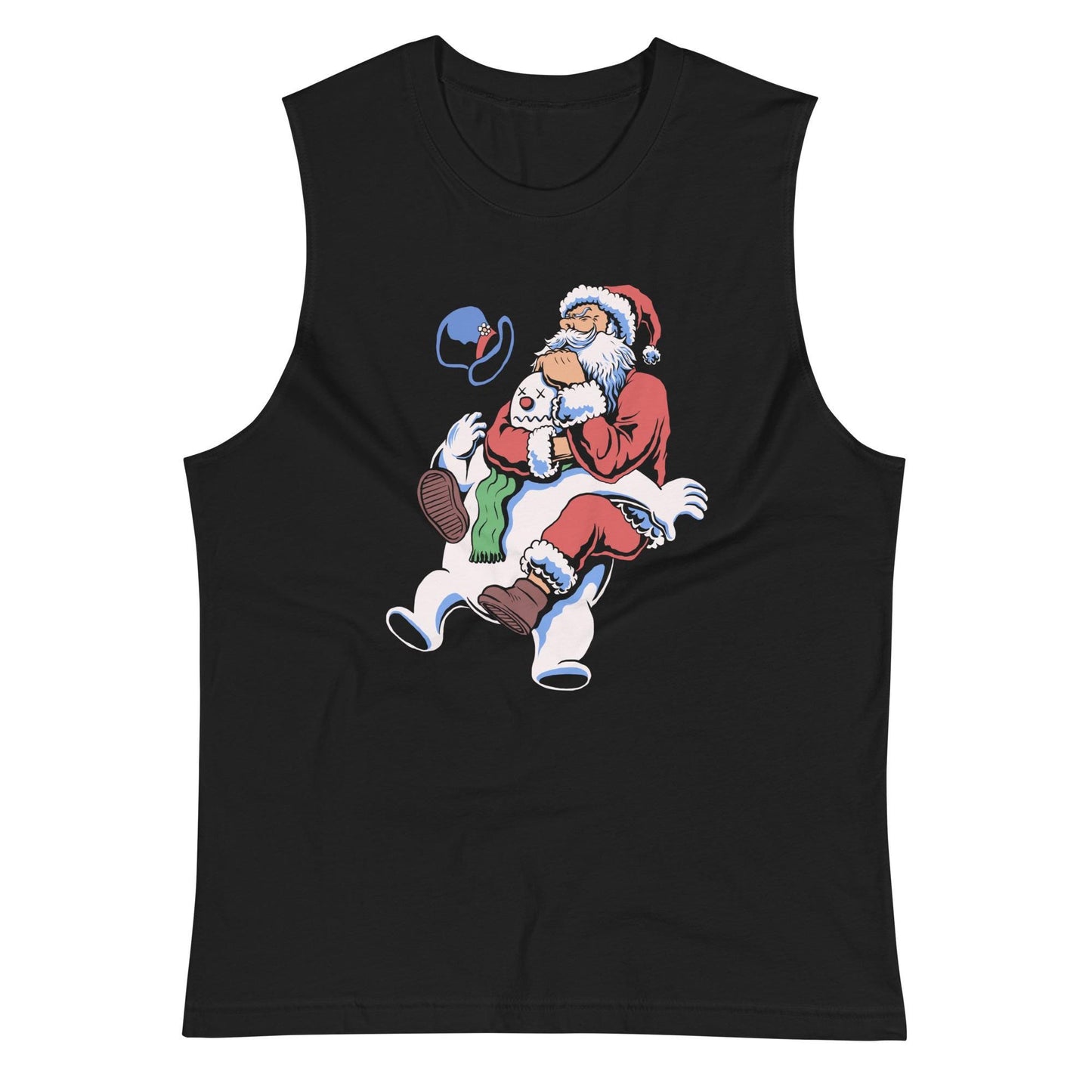 Funny Jiu Jitsu Christmas Tank Top, Santa Rear Naked Choke BJJ Muscle Shirt, Jiu Jitsu Christmas Gift