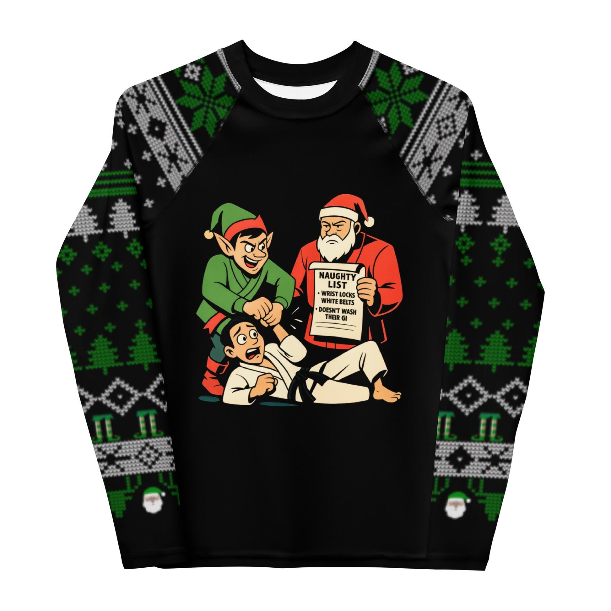 Funny Jiu Jitsu Christmas Kids Rash Guard, BJJ Merry Wristmas Youth Shirt, Jiu Jitsu Christmas Gift