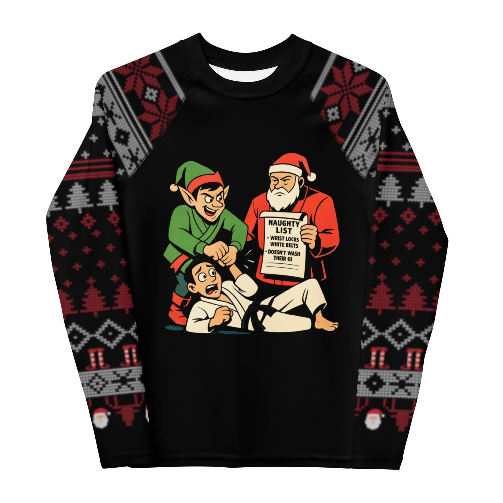 Funny Jiu Jitsu Christmas Kids Rash Guard, BJJ Merry Wristmas Youth Shirt, Jiu Jitsu Christmas Gift
