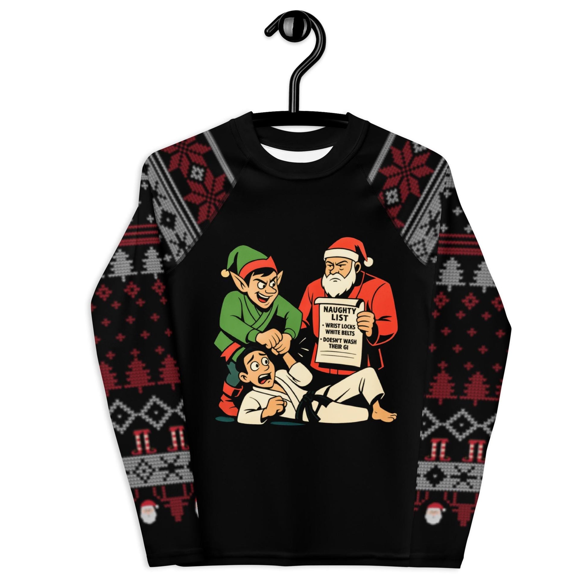 Funny Jiu Jitsu Christmas Kids Rash Guard, BJJ Merry Wristmas Youth Shirt, Jiu Jitsu Christmas Gift