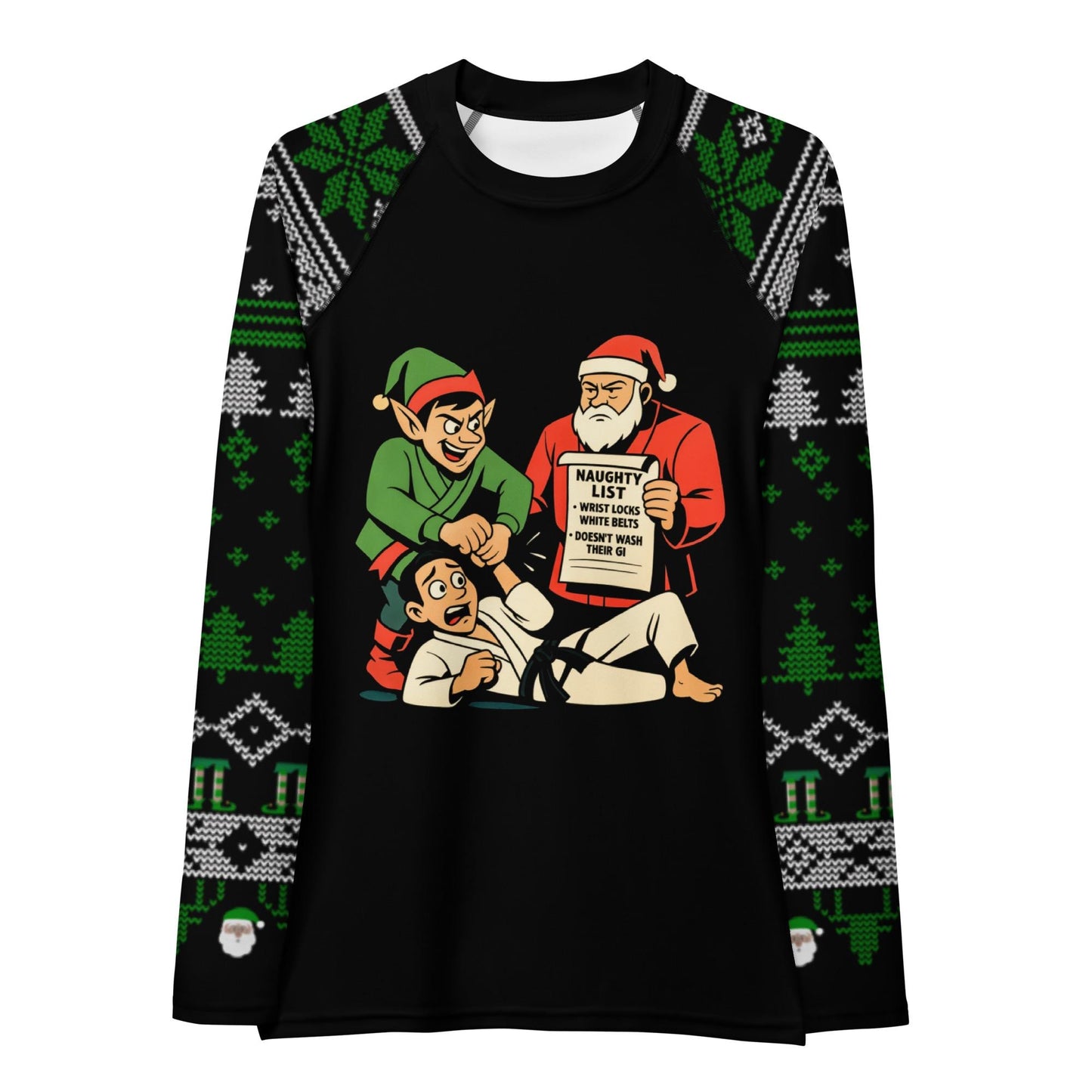 Funny Jiu Jitsu Christmas Rash Guard, BJJ Merry Wristmas Womens No Gi Top, Jiu Jitsu Christmas Gift