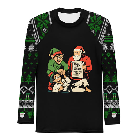 Funny Jiu Jitsu Christmas Rash Guard, BJJ Merry Wristmas Mens No Gi Top, Jiu Jitsu Christmas Gift