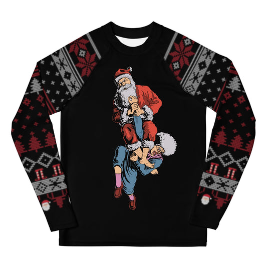 Funny Jiu Jitsu Christmas Kids Rash Guard, Grandma Armbar Youth BJJ Shirt, Jiu Jitsu Christmas Gift