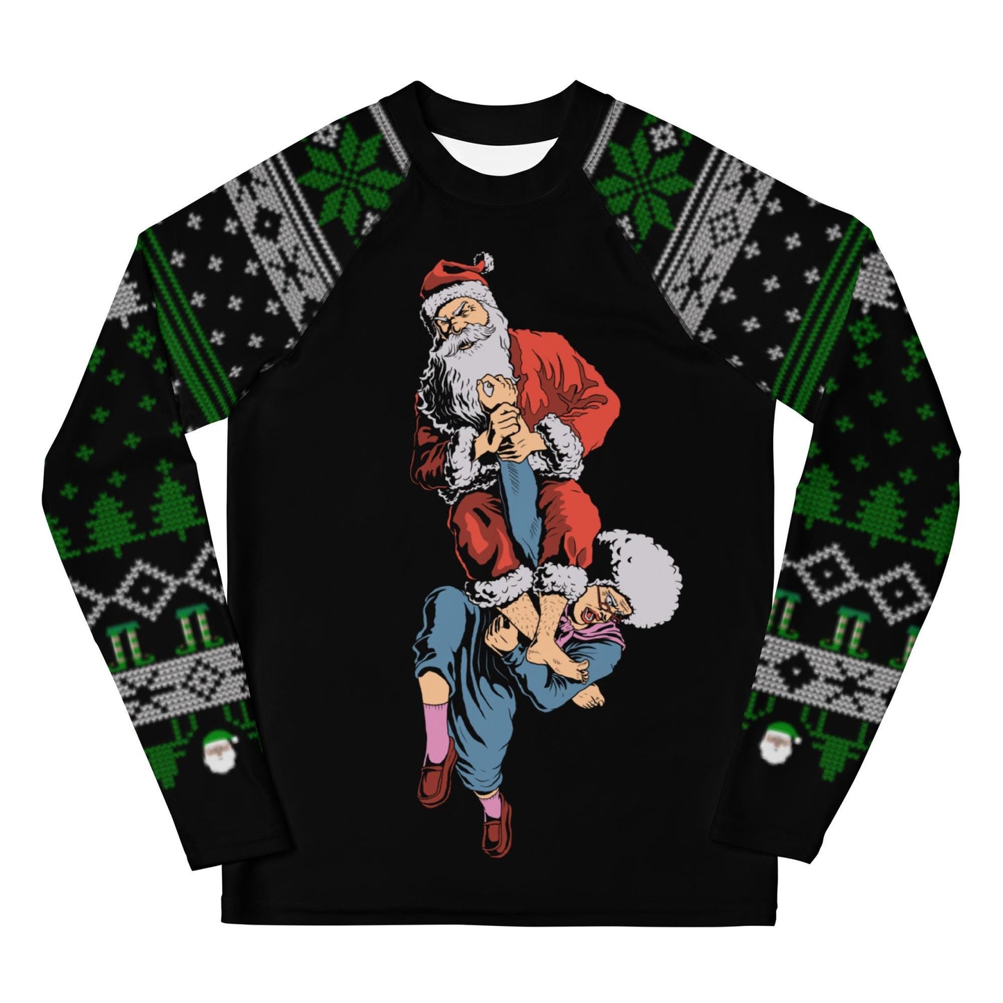 Funny Jiu Jitsu Christmas Kids Rash Guard, Grandma Armbar Youth BJJ Shirt, Jiu Jitsu Christmas Gift