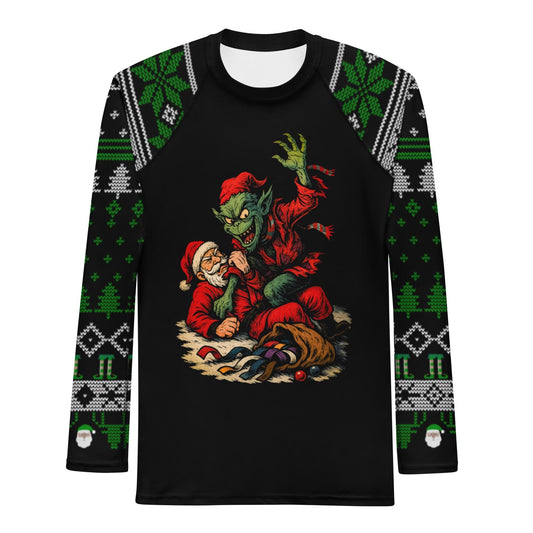 Funny Jiu Jitsu Christmas Rash Guard, Sinch Stole Jitsmas Mens BJJ No Gi Top, Jiu Jitsu Christmas Gift