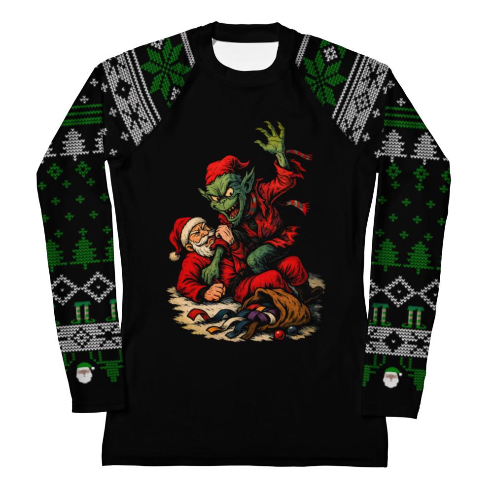 Funny Jiu Jitsu Christmas Rash Guard, Sinch Stole Jitsmas Womens BJJ No Gi Top, Jiu Jitsu Christmas Gift