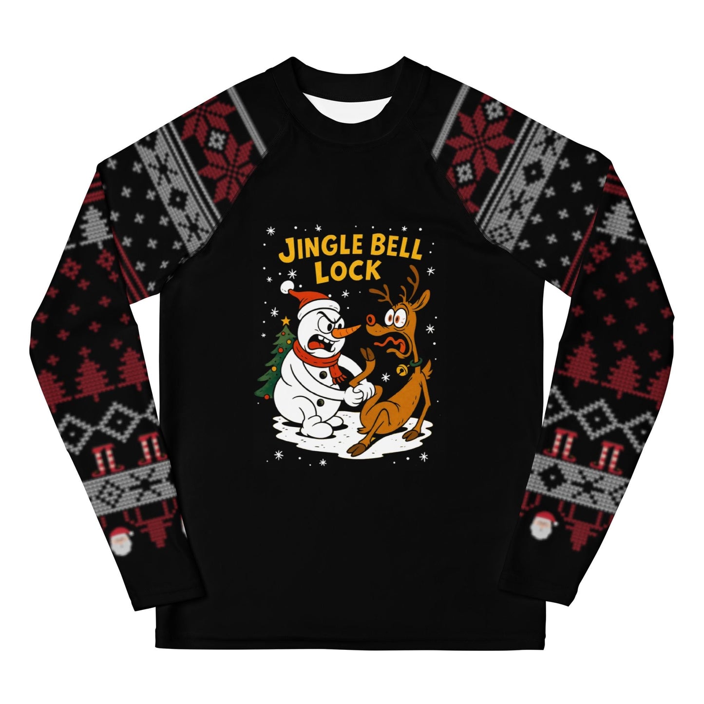 Funny Jiu Jitsu Christmas Kids Rash Guard, Jingle Bell Lock Youth BJJ Shirt, Jiu Jitsu Christmas Gift