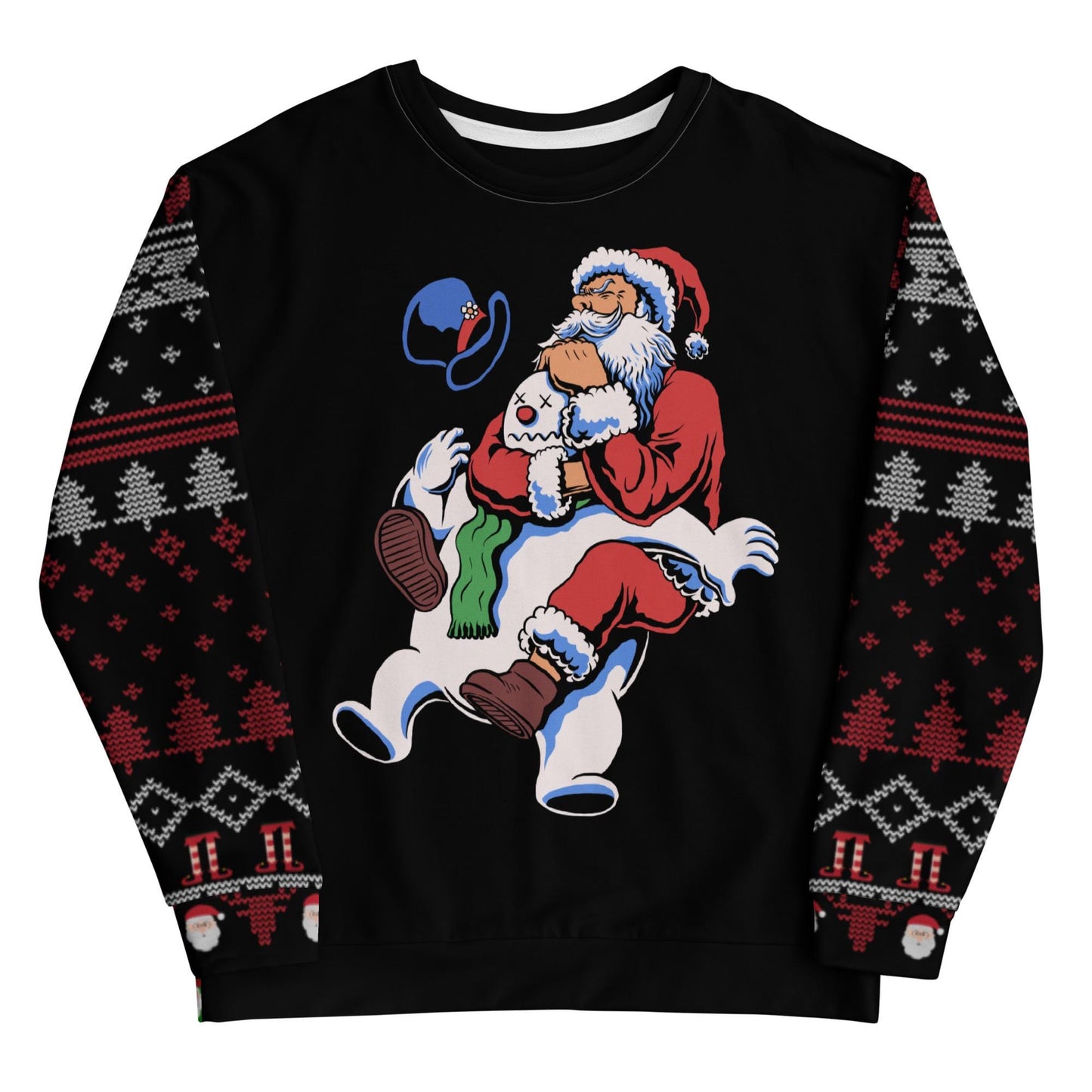 Funny Jiu Jitsu Christmas Sweater, Santa Rear Naked Choke BJJ Ugly Christmas Sweatshirt, Jiu Jitsu Christmas Gift