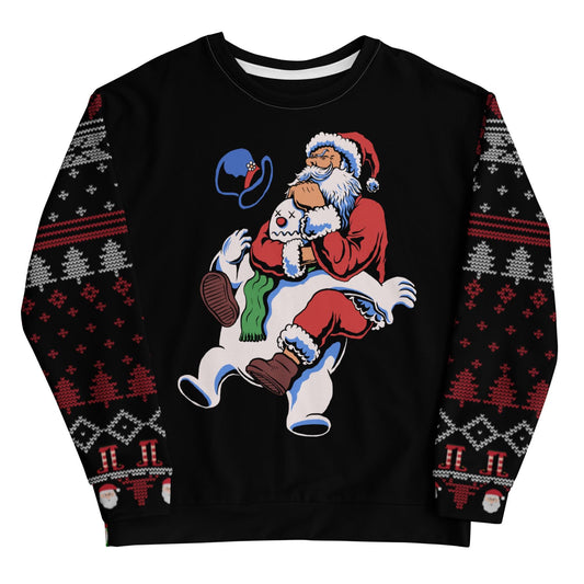 Funny Jiu Jitsu Christmas Sweater, Santa Rear Naked Choke BJJ Ugly Christmas Sweatshirt, Jiu Jitsu Christmas Gift