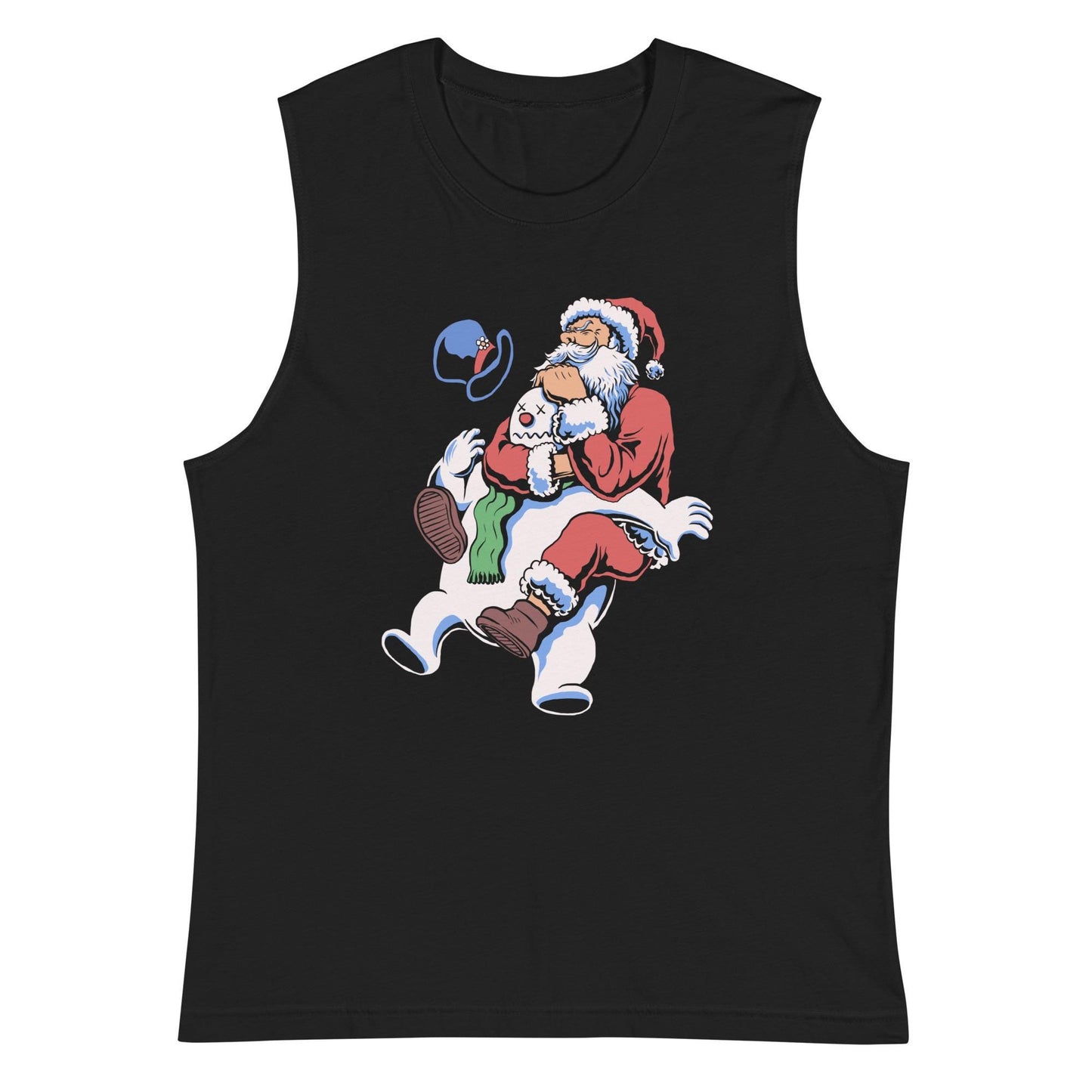 Funny Jiu Jitsu Christmas Tank Top, Santa Rear Naked Choke BJJ Muscle Shirt, Jiu Jitsu Christmas Gift