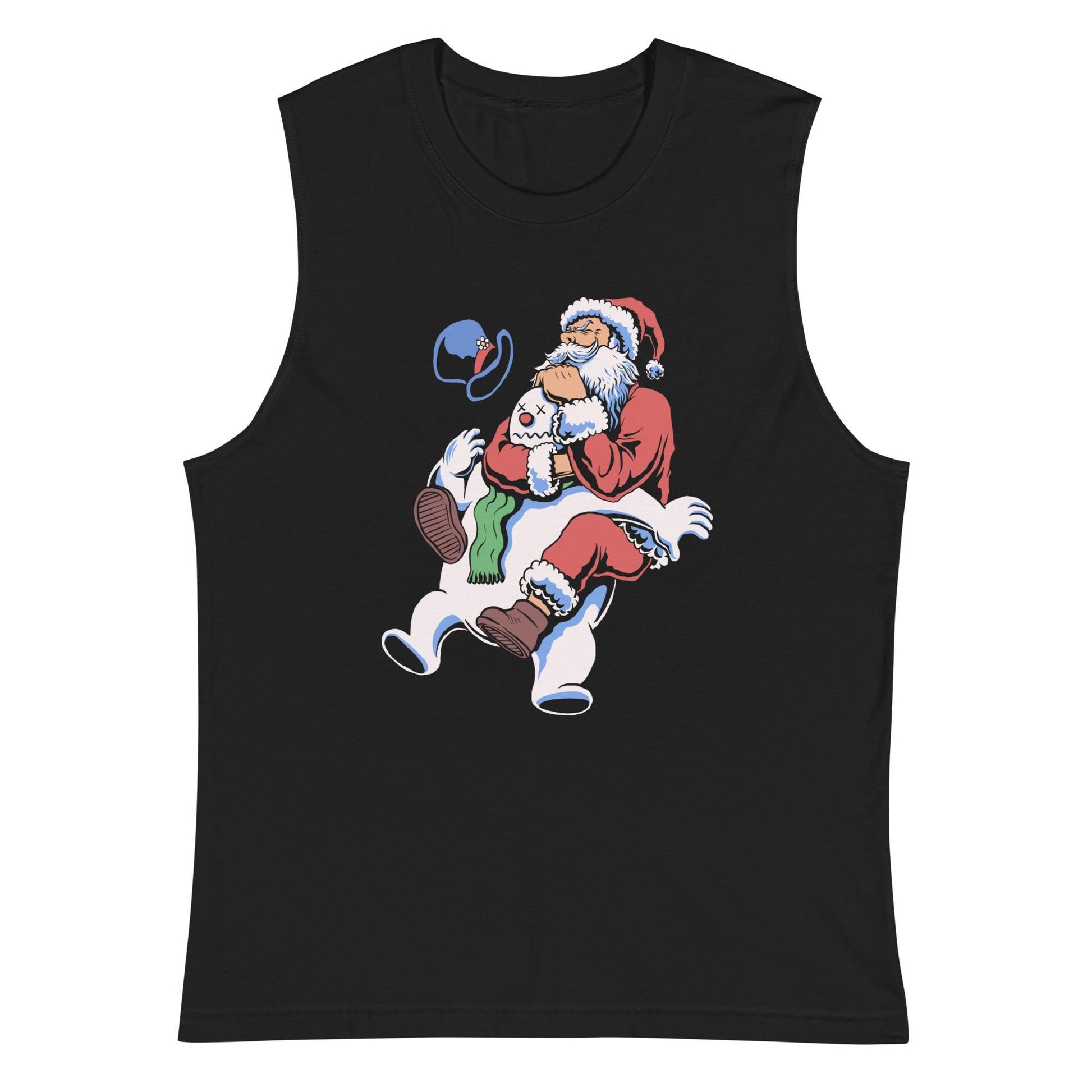 Funny Jiu Jitsu Christmas Tank Top, Santa Rear Naked Choke BJJ Muscle Shirt, Jiu Jitsu Christmas Gift