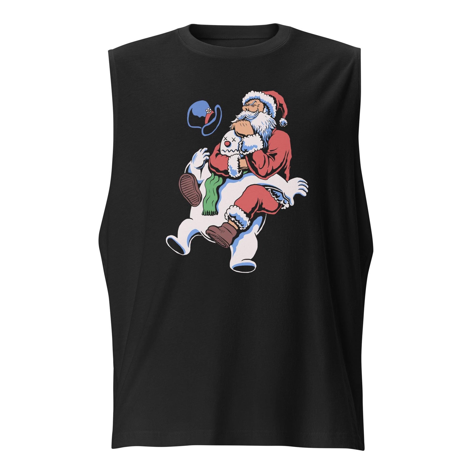 Funny Jiu Jitsu Christmas Tank Top, Santa Rear Naked Choke BJJ Muscle Shirt, Jiu Jitsu Christmas Gift