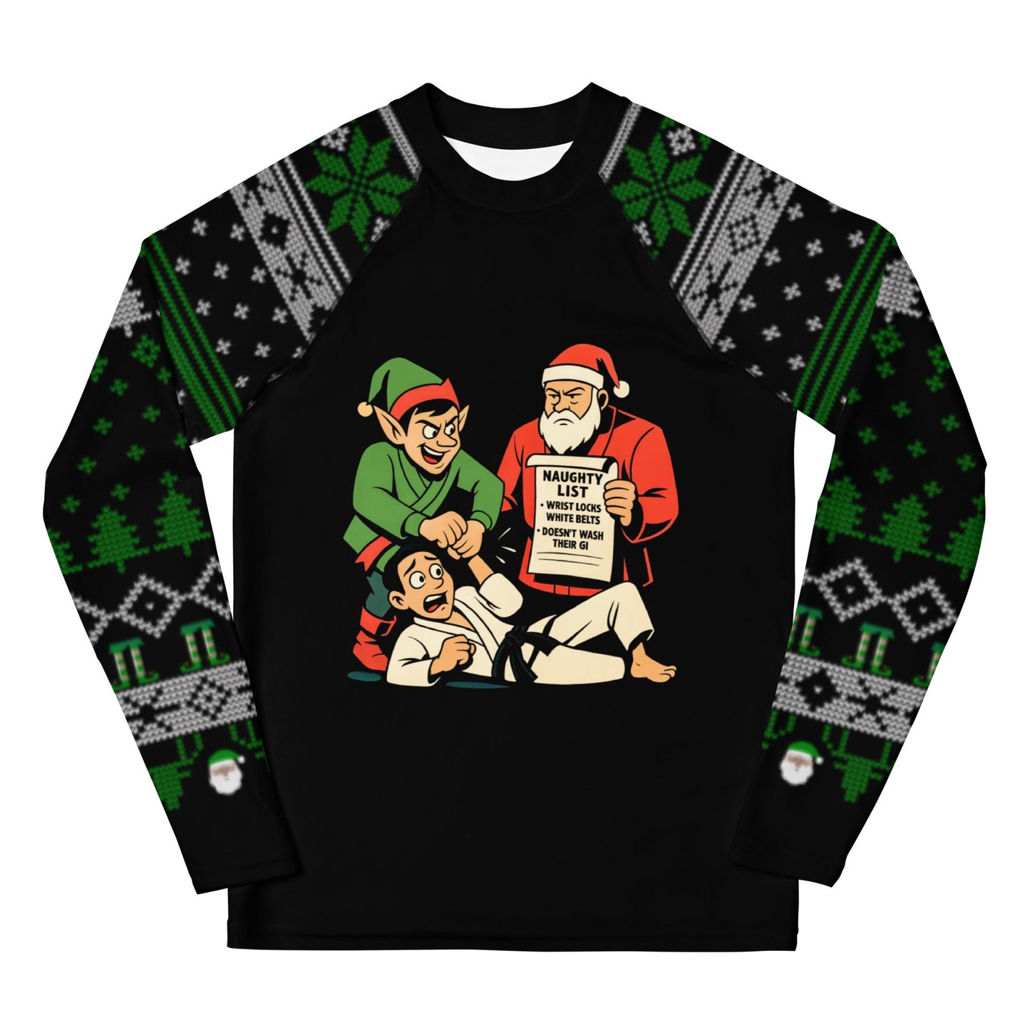 Funny Jiu Jitsu Christmas Kids Rash Guard, BJJ Merry Wristmas Youth Shirt, Jiu Jitsu Christmas Gift