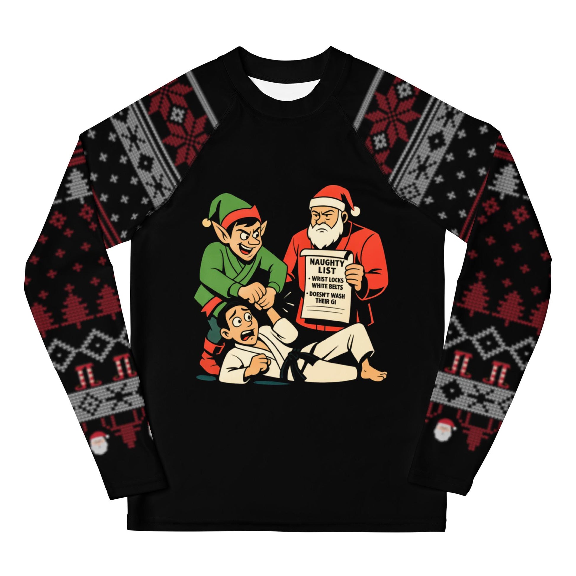 Funny Jiu Jitsu Christmas Kids Rash Guard, BJJ Merry Wristmas Youth Shirt, Jiu Jitsu Christmas Gift