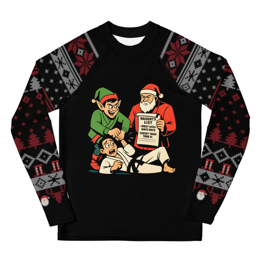 Funny Jiu Jitsu Christmas Kids Rash Guard, BJJ Merry Wristmas Youth Shirt, Jiu Jitsu Christmas Gift