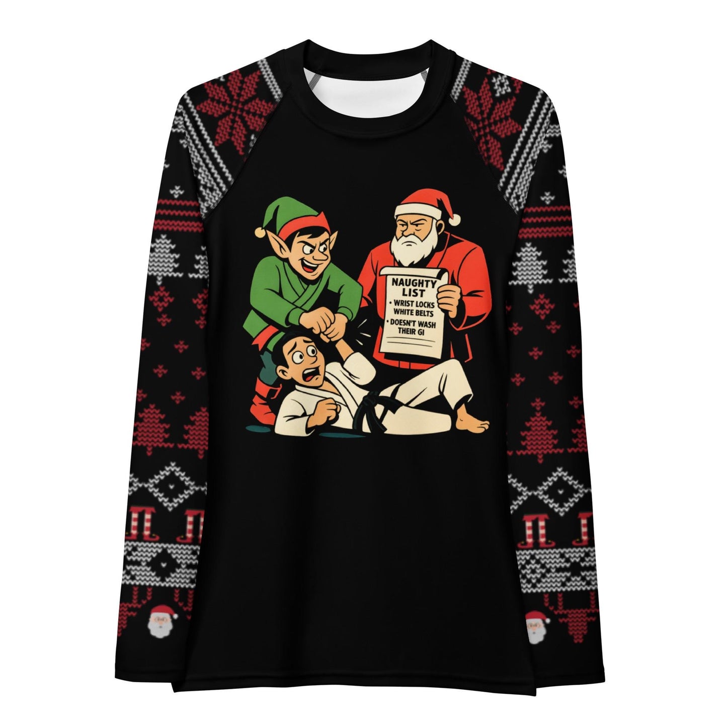 Funny Jiu Jitsu Christmas Rash Guard, BJJ Merry Wristmas Womens No Gi Top, Jiu Jitsu Christmas Gift