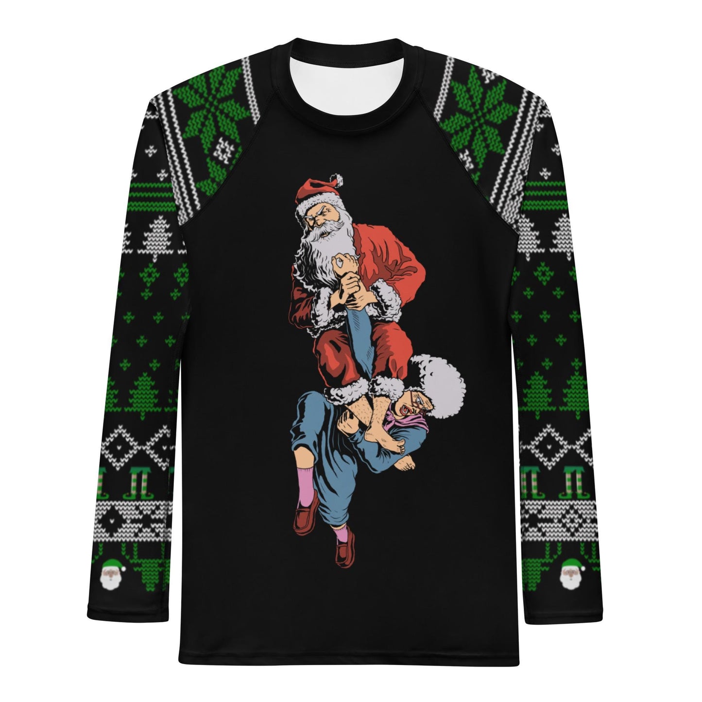 Funny Jiu Jitsu Christmas Rash Guard, Grandma Armbar Mens BJJ No Gi Top, Jiu Jitsu Christmas Gift
