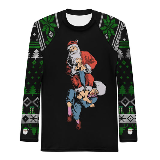 Funny Jiu Jitsu Christmas Rash Guard, Grandma Armbar Mens BJJ No Gi Top, Jiu Jitsu Christmas Gift