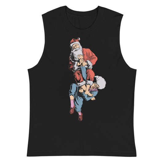 Funny Jiu Jitsu Christmas Tank Top, Grandma Armbar BJJ Muscle Shirt, Jiu Jitsu Christmas Gift