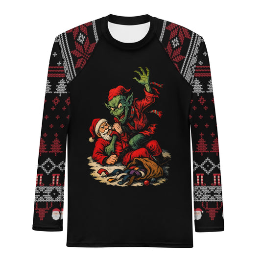 Funny Jiu Jitsu Christmas Rash Guard, Sinch Stole Jitsmas Mens BJJ No Gi Top, Jiu Jitsu Christmas Gift