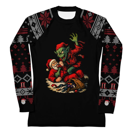 Funny Jiu Jitsu Christmas Rash Guard, Sinch Stole Jitsmas Womens BJJ No Gi Top, Jiu Jitsu Christmas Gift