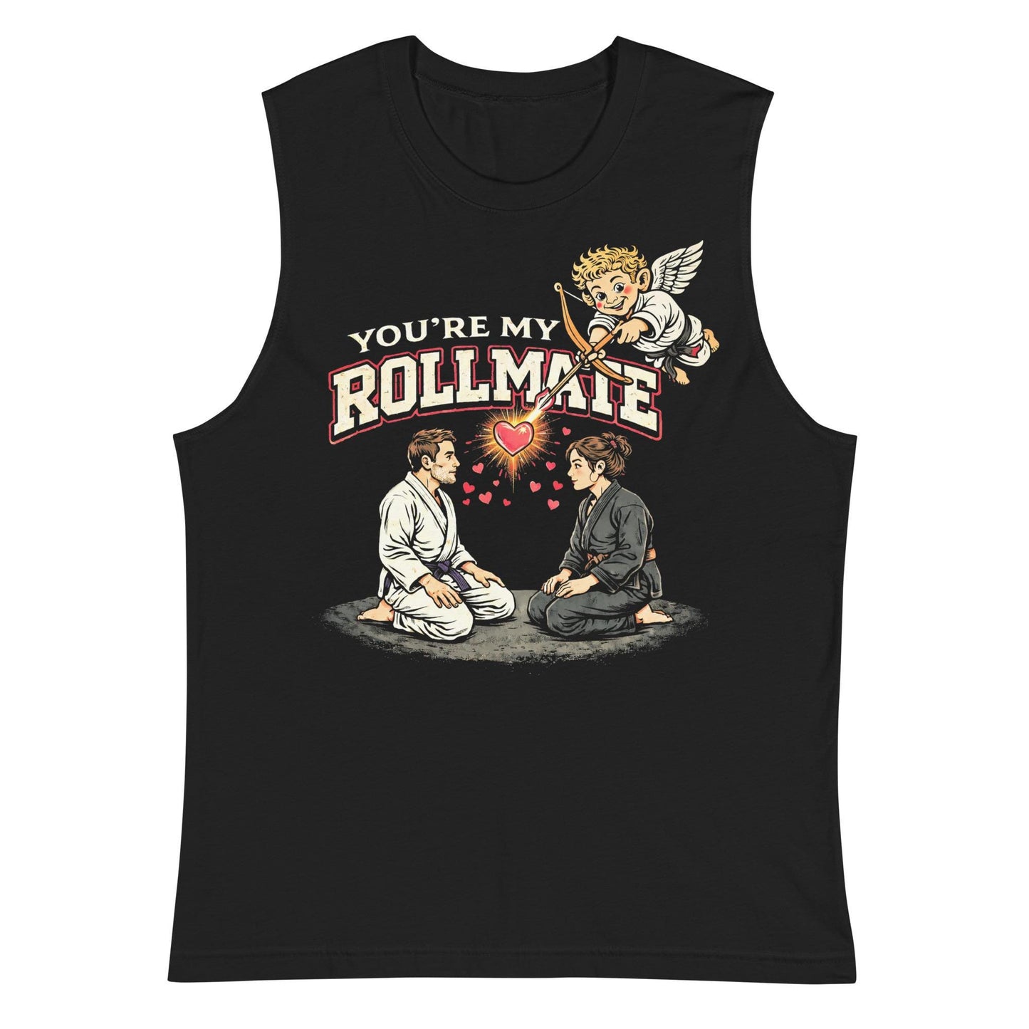 Jiu Jitsu Couple Tank Top, Funny BJJ Valentines Muscle Shirt, Jiu Jitsu Gift, Youre My Rollmate