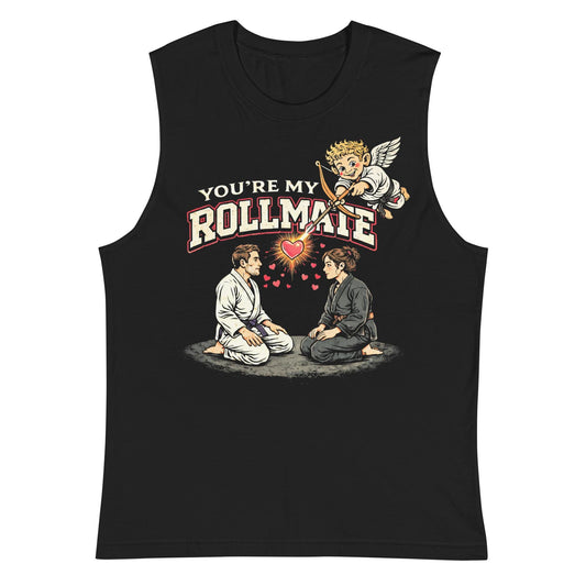Jiu Jitsu Couple Tank Top, Funny BJJ Valentines Muscle Shirt, Jiu Jitsu Gift, Youre My Rollmate