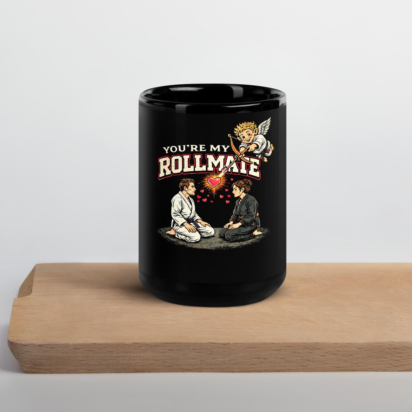 Jiu Jitsu Couple Mug, Funny BJJ Coffee Mug, Jiu Jitsu Valentines Gift, Youre My Rollmate
