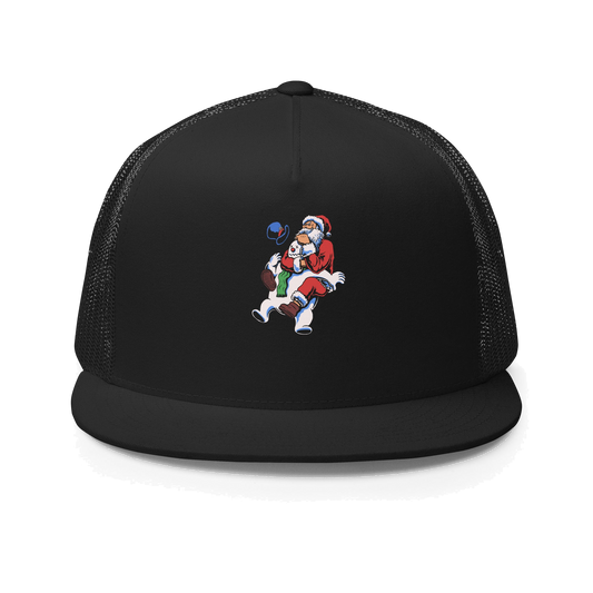 Santa Rear Naked Choke BJJ Christmas trucker cap