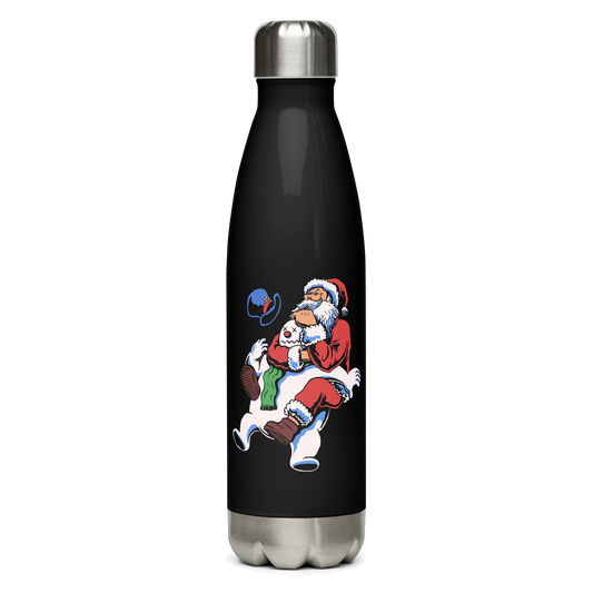 Santa Rear Naked Choke BJJ Christmas water bottle