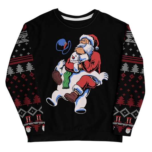 Santa Rear Naked Choke BJJ ugly Christmas sweater