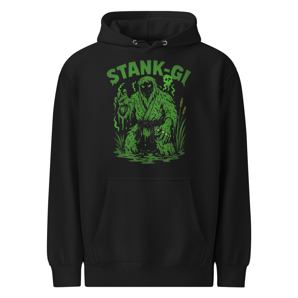 Stank-Gi BJJ Halloween hoodie in black, front view